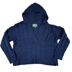 American Eagle Oversized Blue V-Neck Cable Knit Sweater Size XS